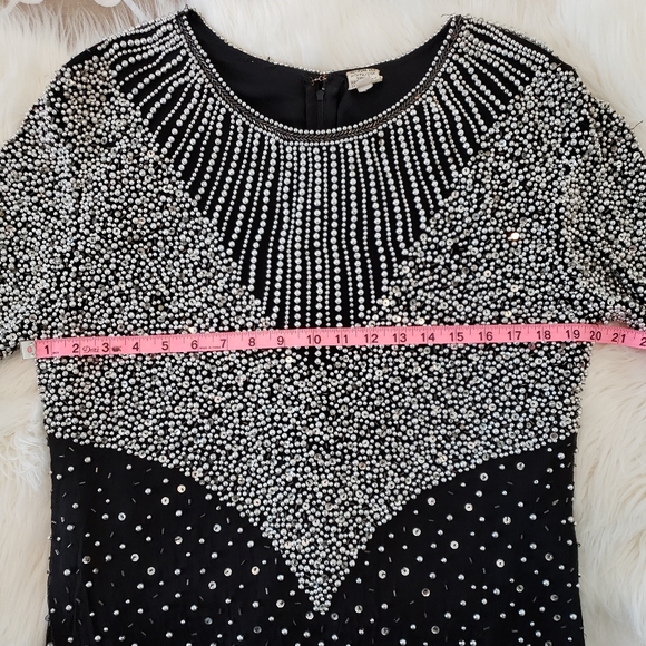 Vintage 1980s Silk Beaded Shift Dress - Picture 10 of 15